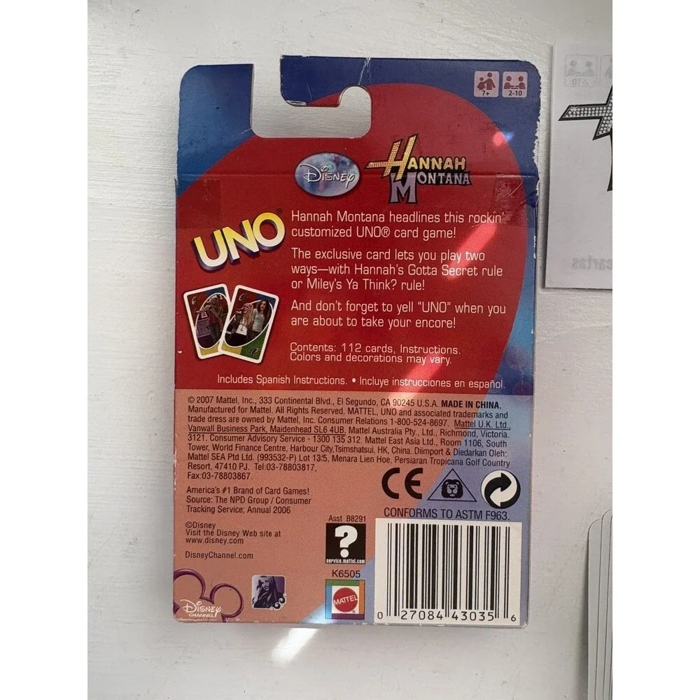 Hannah Montana UNO Miley Cyrus 2007 complete